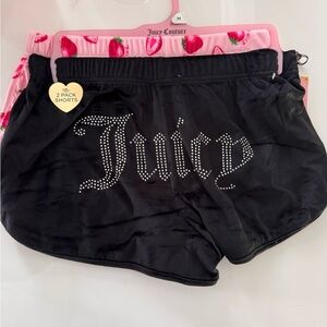 Juicy Couture Black and strawberry Pink Shorts Duo